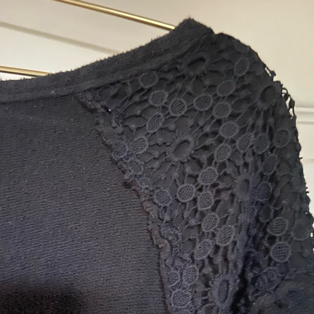Democracy Long Sleeve Top - Boho Print & Crochet Detail - Size Small - Picture 6 of 7